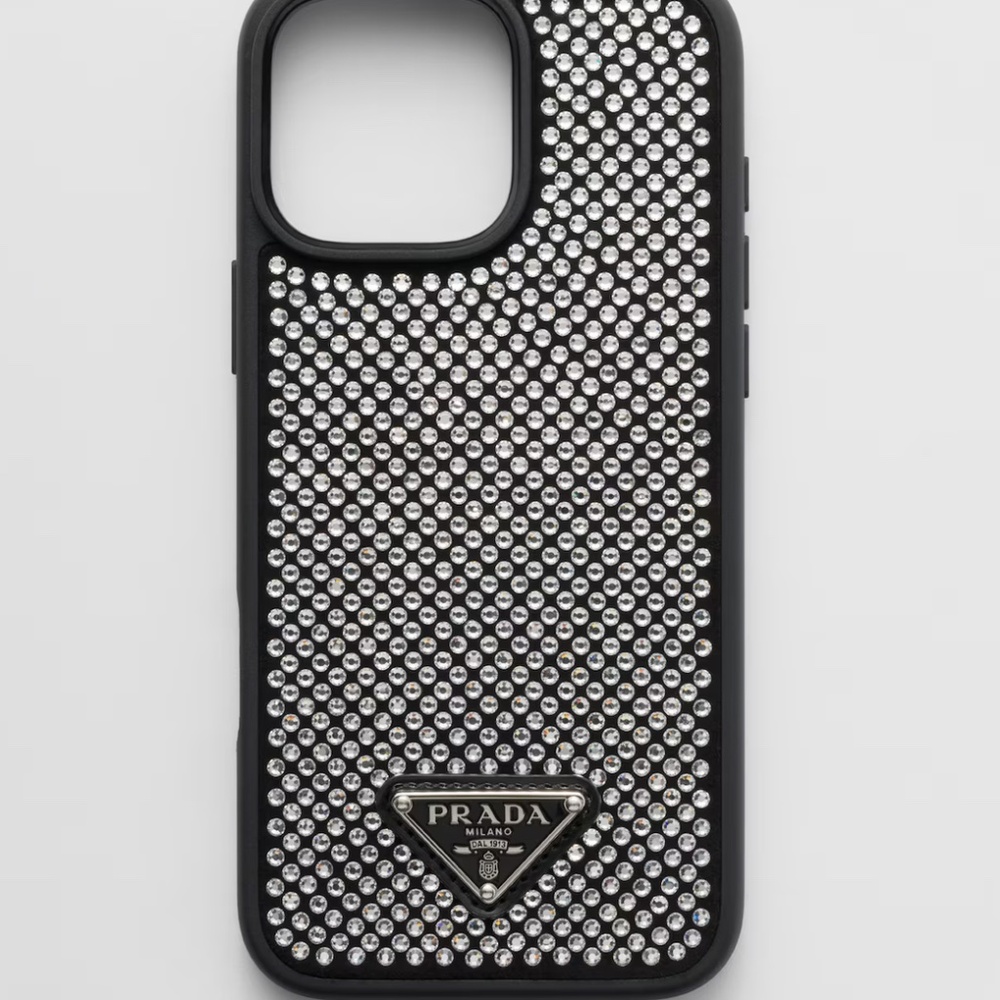 PRADA Crystal Black iPhone 16+ Pro MAX phone case